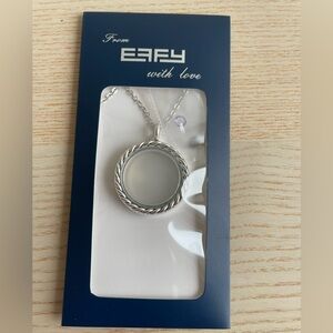 NWOT Effy Silver Metal Lockable Necklace with Two Charms